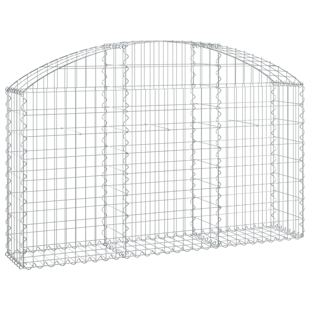 vidaXL Cesta de gaviones forma arco hierro galvanizado 150x30x80/100cm