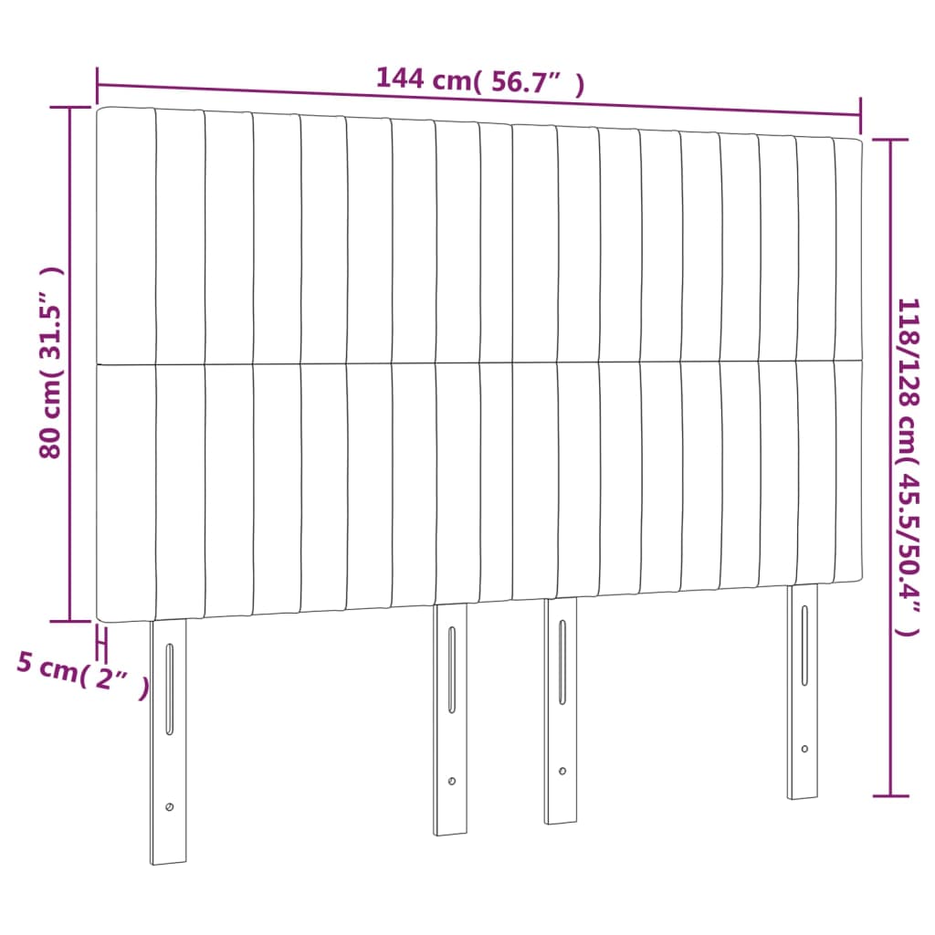 vidaXL Cabecero con luces LED tela gris taupe 144x5x118/128 cm