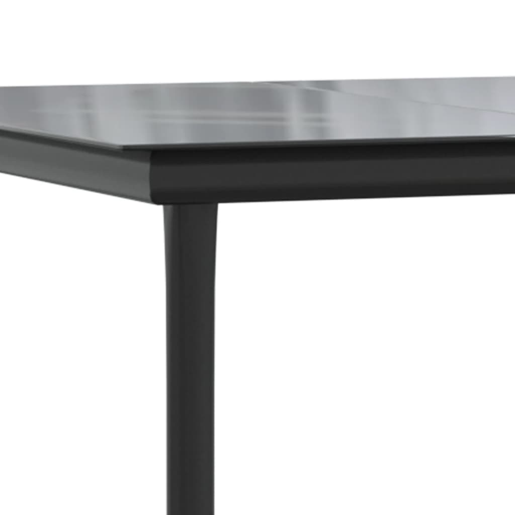 vidaXL Juego de comedor para jardín 9 piezas acero y textilene negro