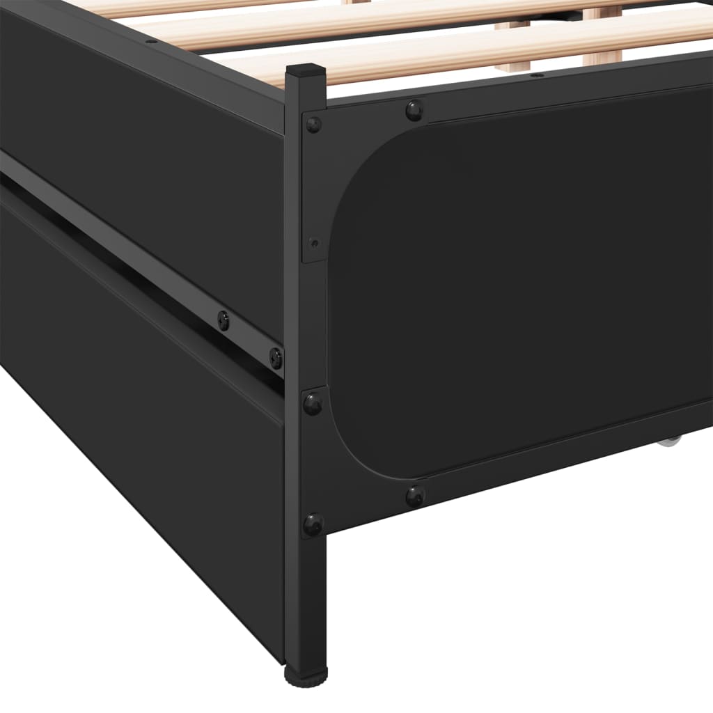 vidaXL Estructura cama con cajones madera ingeniería negra 200x200 cm