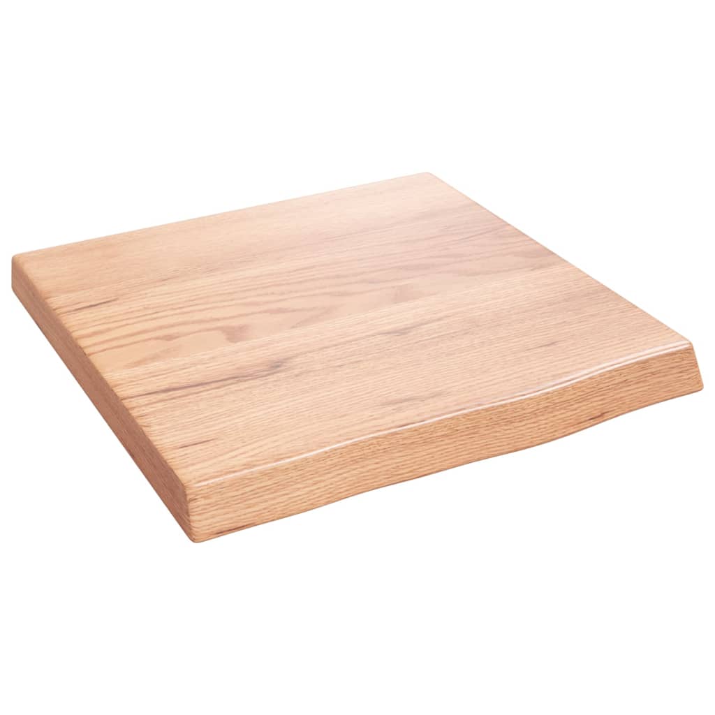 vidaXL Encimera baño madera maciza tratada marrón claro 40x40x(2-4) cm