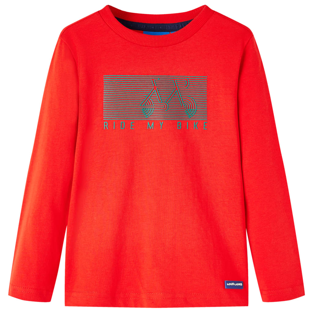 Camiseta infantil de manga larga rojo 140