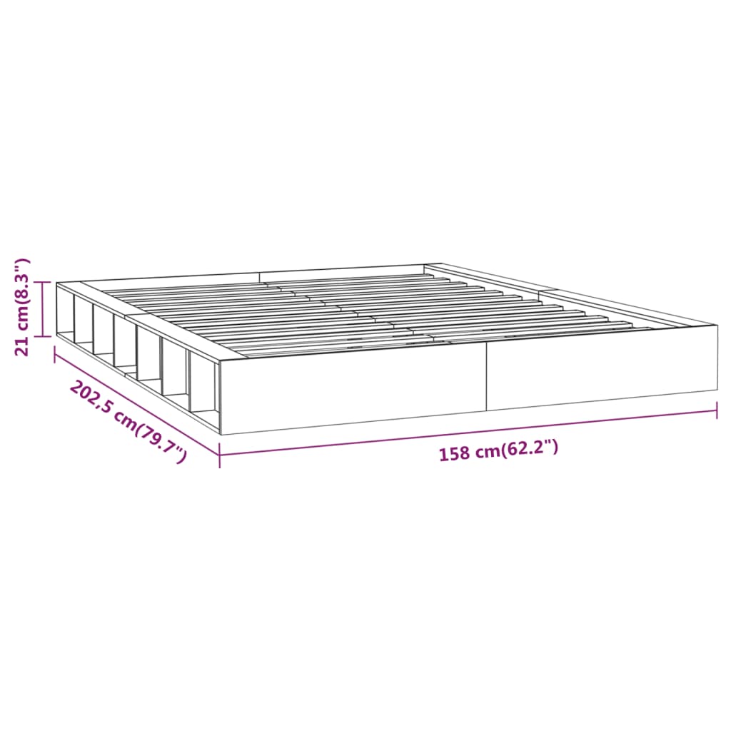 vidaXL Estructura de cama de madera maciza 140x200 cm