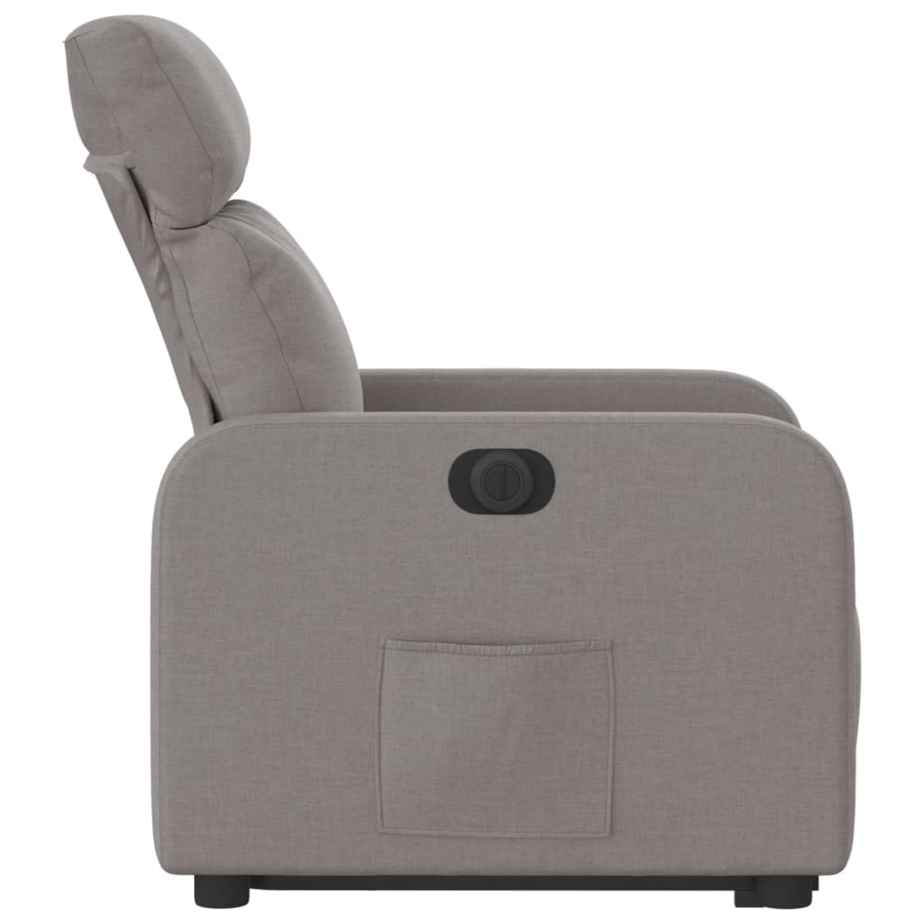 vidaXL Sillón eléctrico reclinable elevable de tela gris taupe