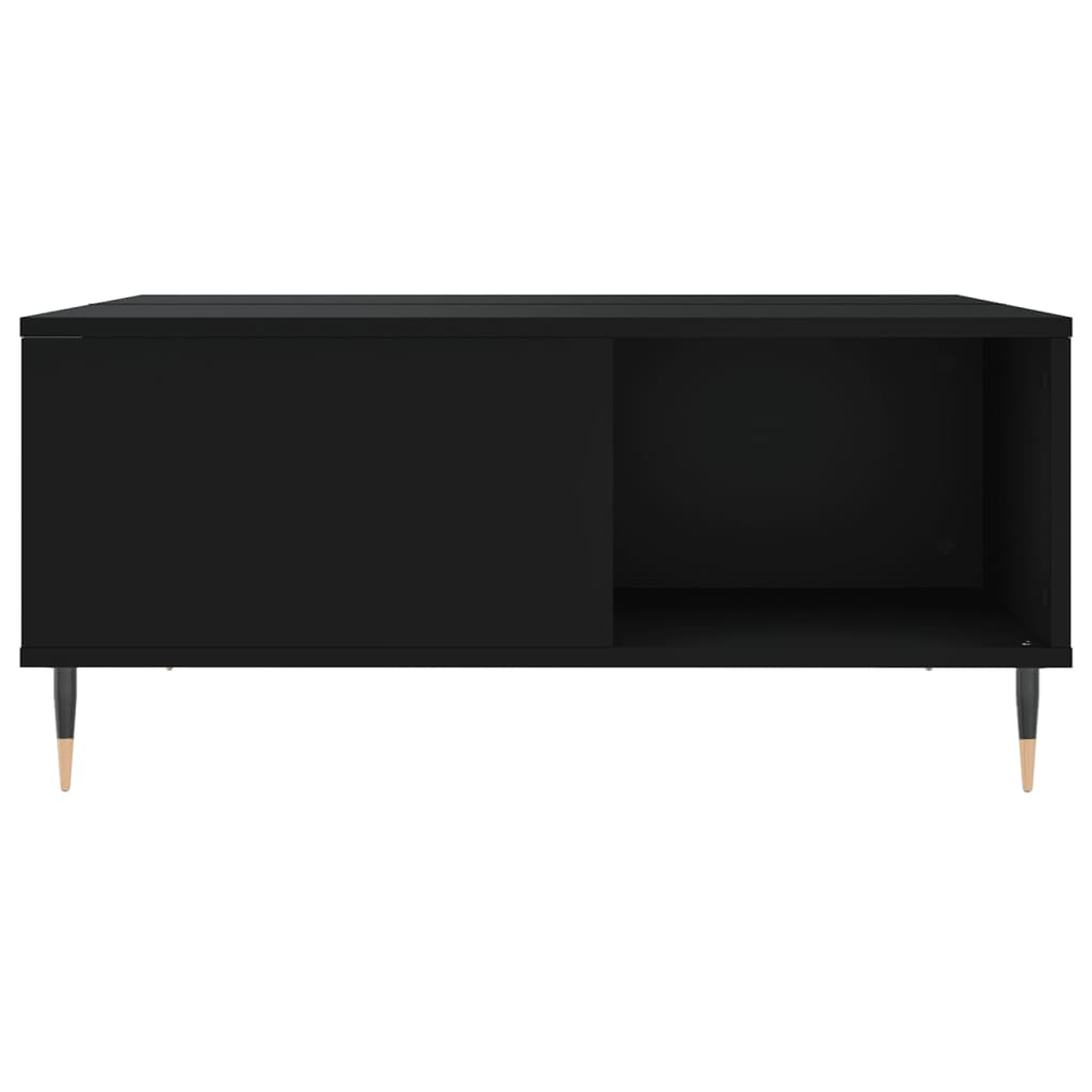 vidaXL Mesa de centro madera contrachapada negro 80x80x36,5 cm