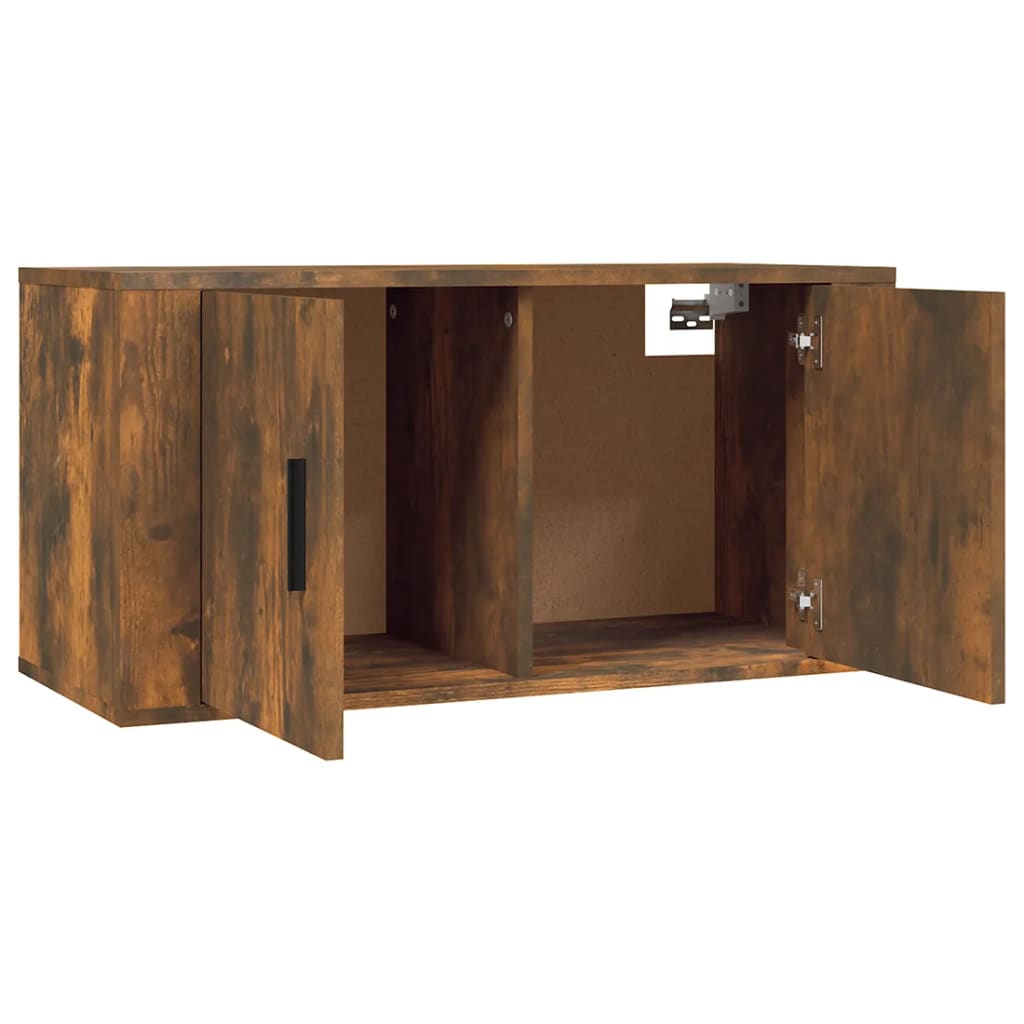 vidaXL Mueble para TV de pared roble ahumado 80x34,5x40 cm