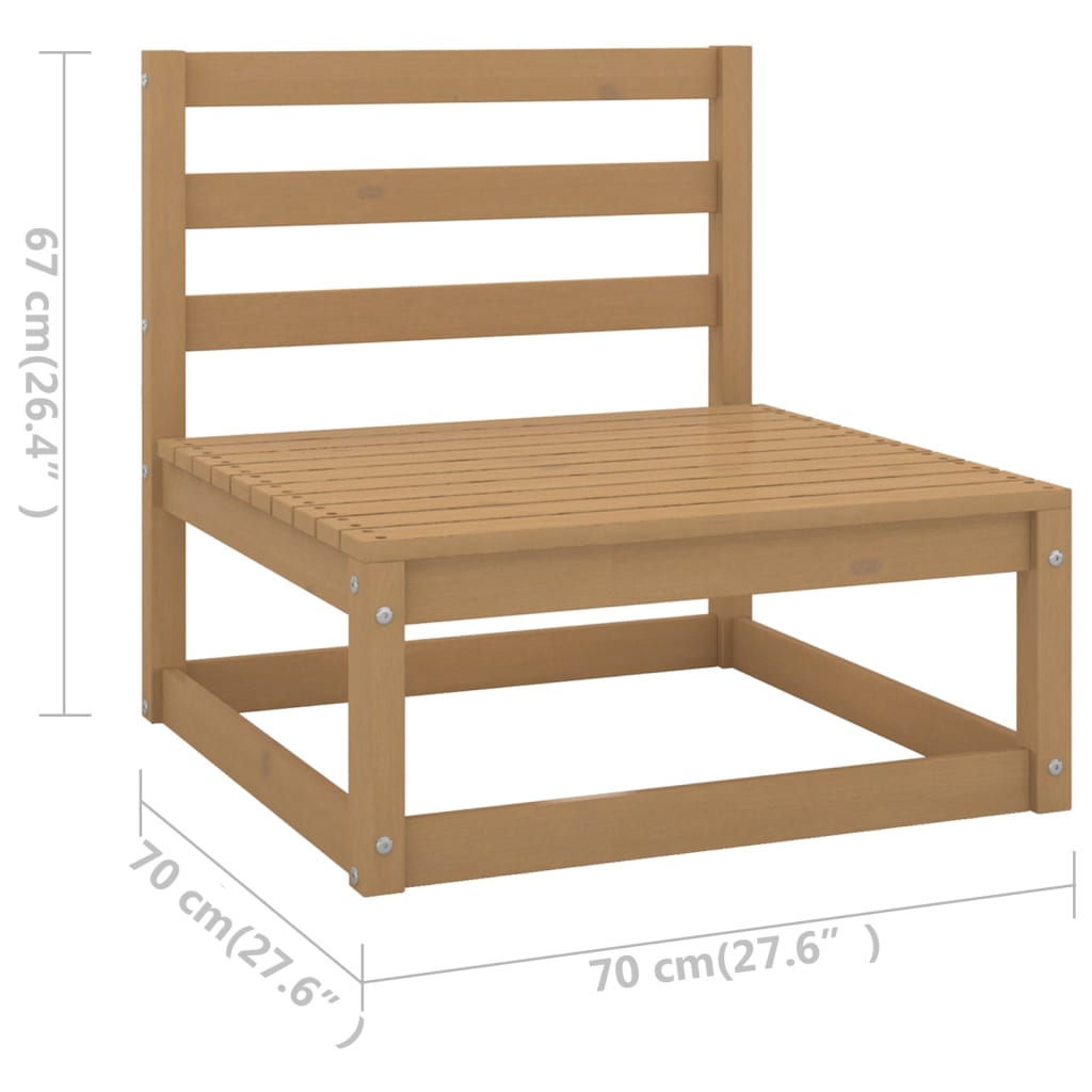 vidaXL Set de muebles de jardín 7 pzs cojines madera pino marrón miel