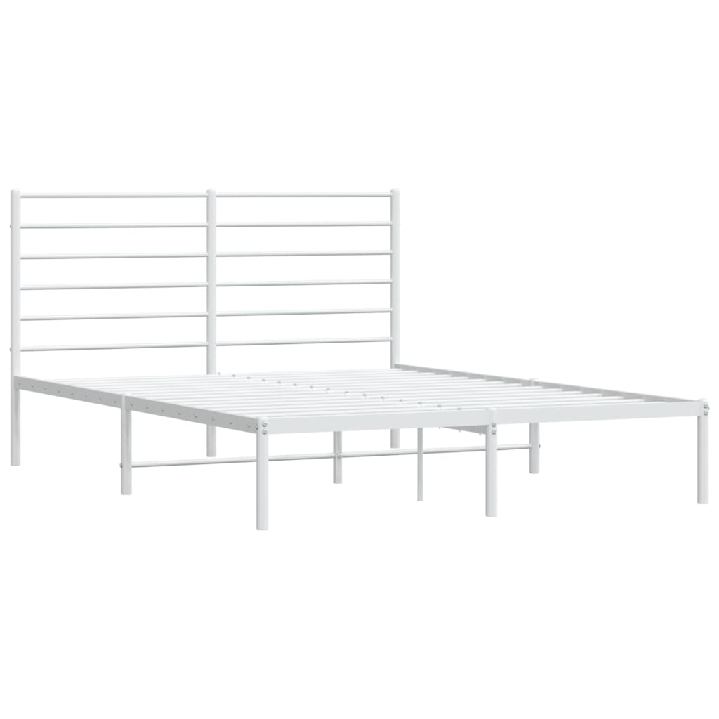 vidaXL Estructura cama sin colchón con cabecero metal blanco 120x190cm