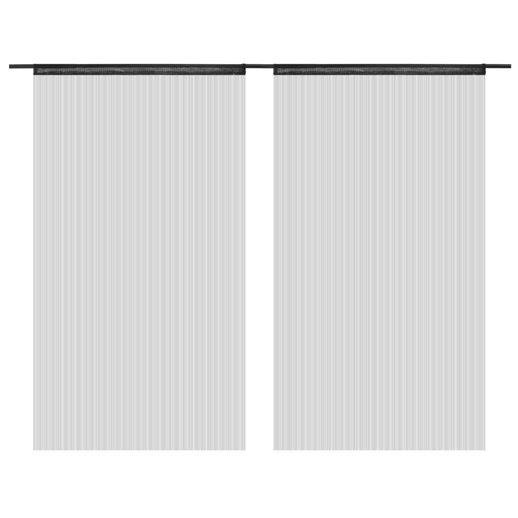 vidaXL Cortinas de flecos 2 piezas 140x250 cm negras