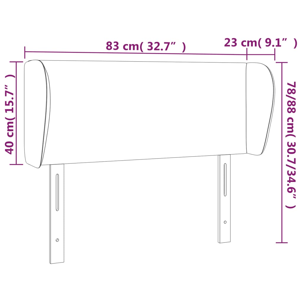 vidaXL Cabecero de tela azul 83x23x78/88 cm