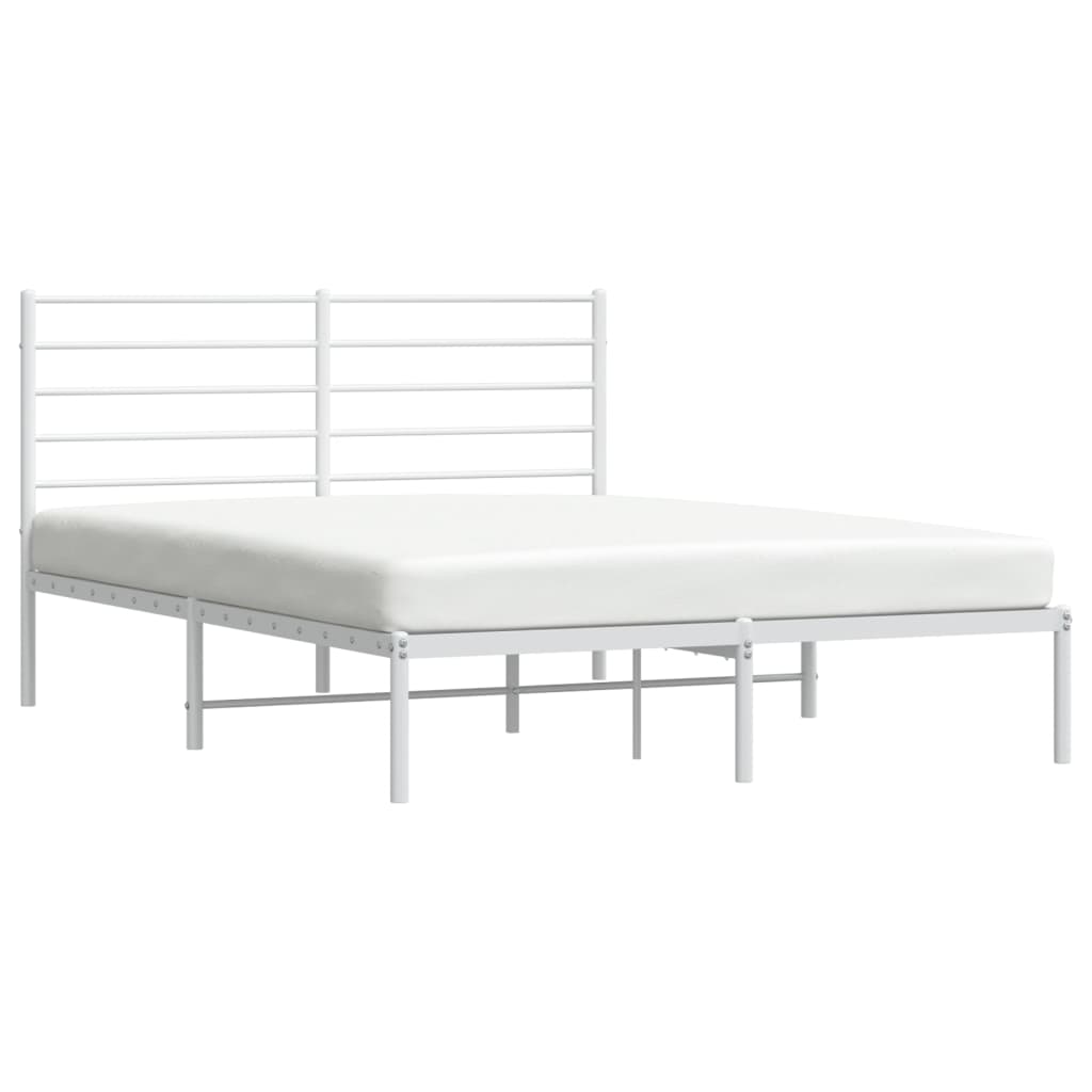 vidaXL Estructura de cama con cabecero metal blanca 140x200 cm