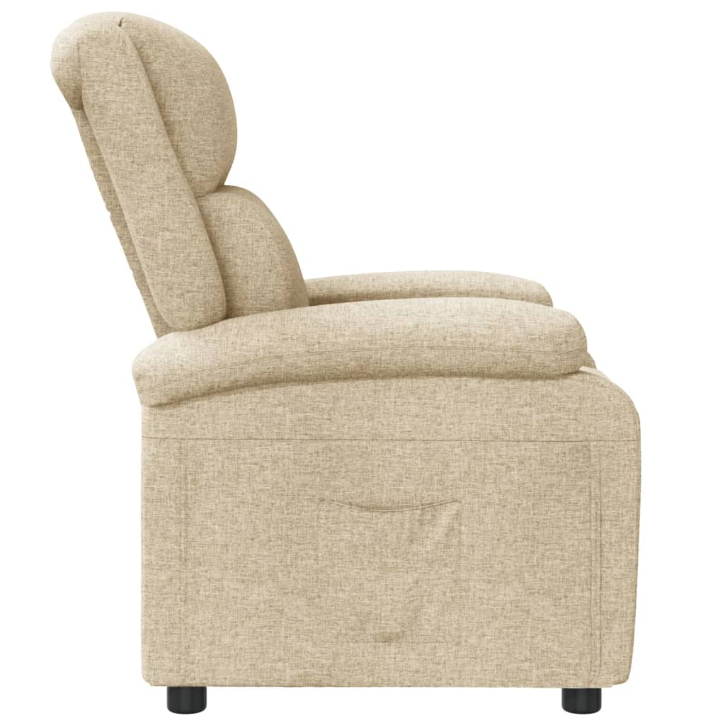 vidaXL Sillón reclinable de tela crema