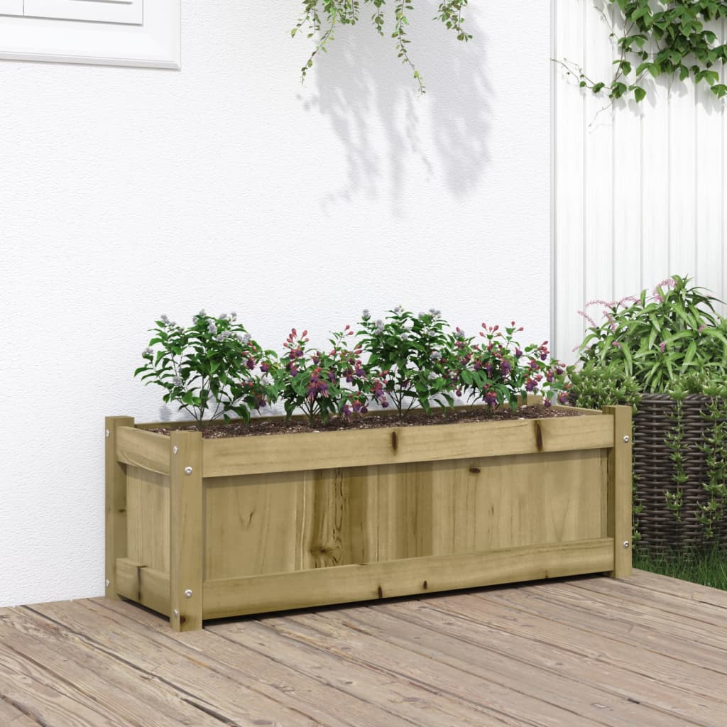 vidaXL Jardinera de madera de pino impregnada 90x31x31 cm