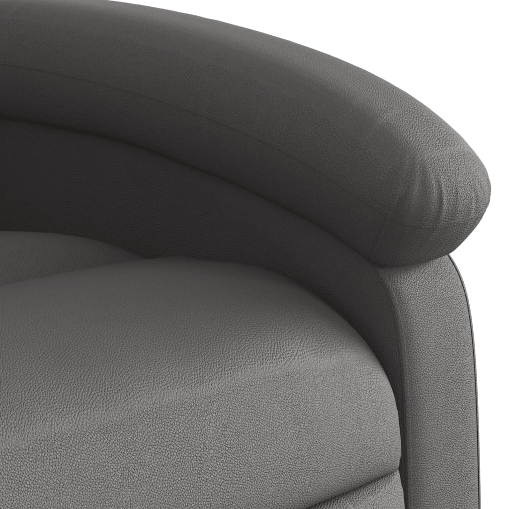 vidaXL Sillón reclinable de masaje cuero auténtico gris