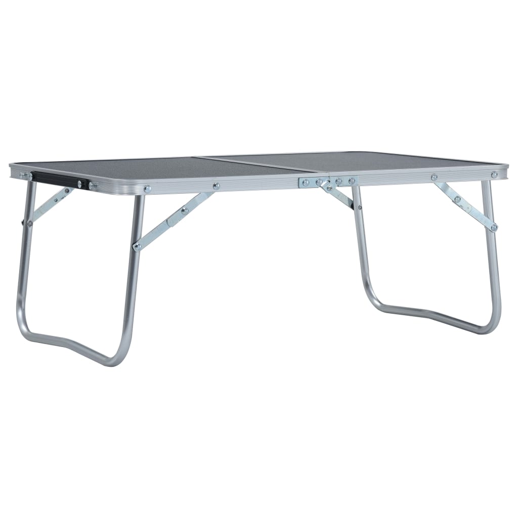 vidaXL Mesa de camping plegable aluminio gris 60x40 cm