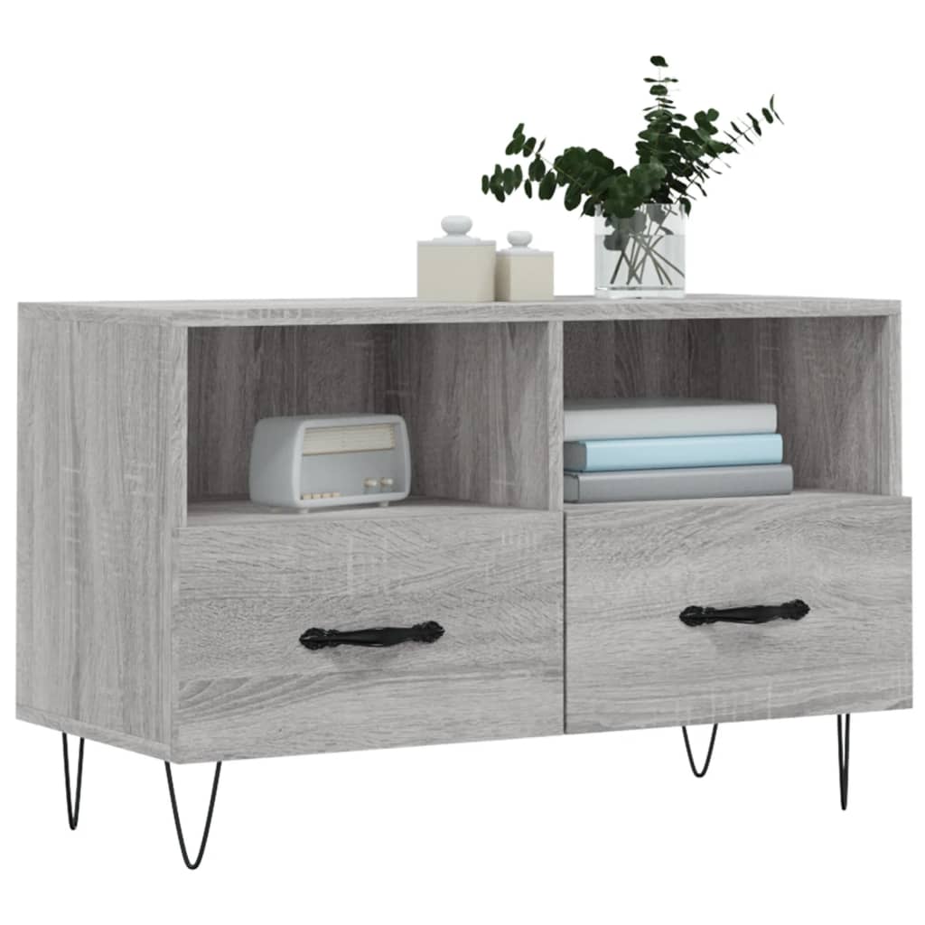 vidaXL Mueble de TV madera de ingeniería gris Sonoma 80x36x50 cm