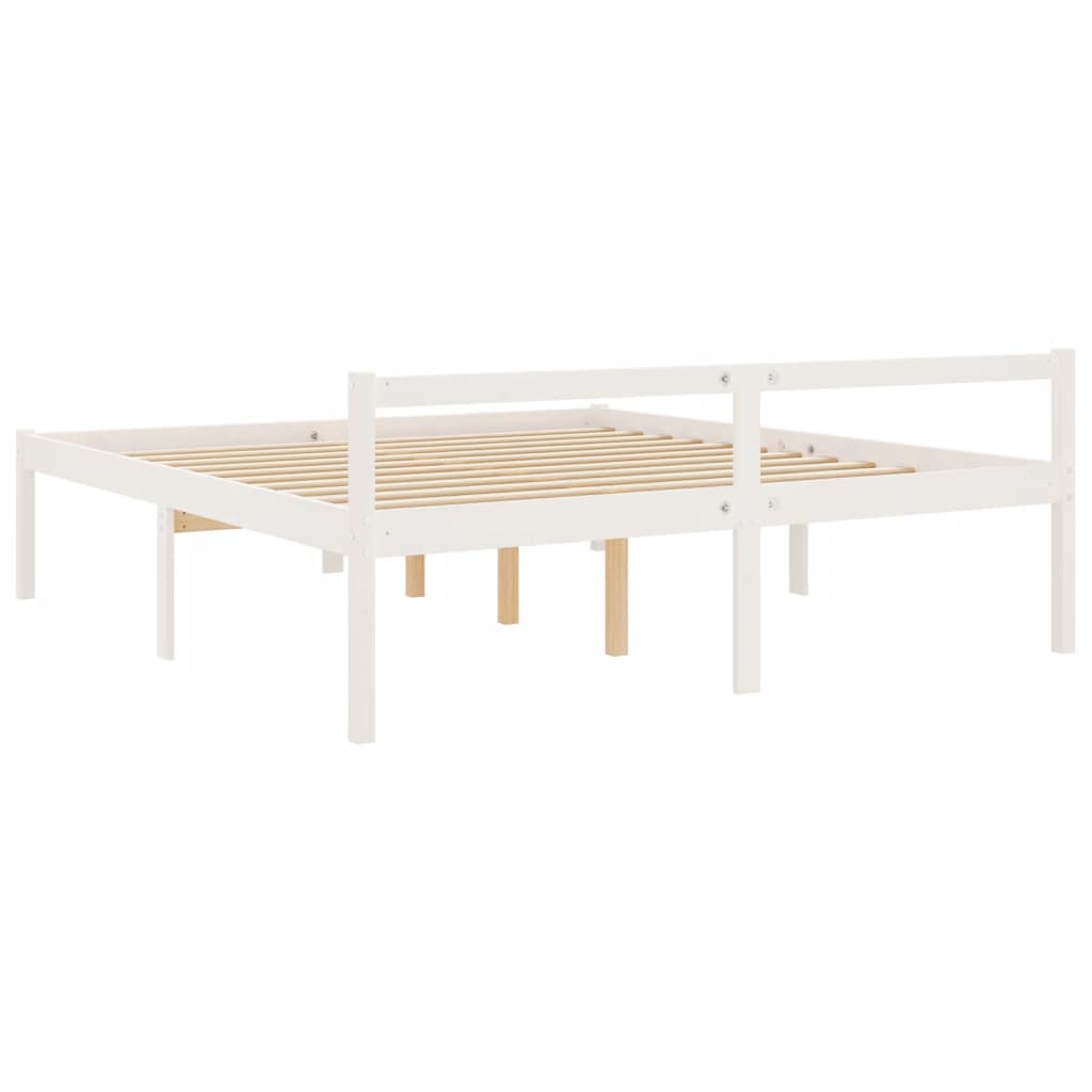 vidaXL Cama para personas mayores madera maciza pino blanca 180x200 cm