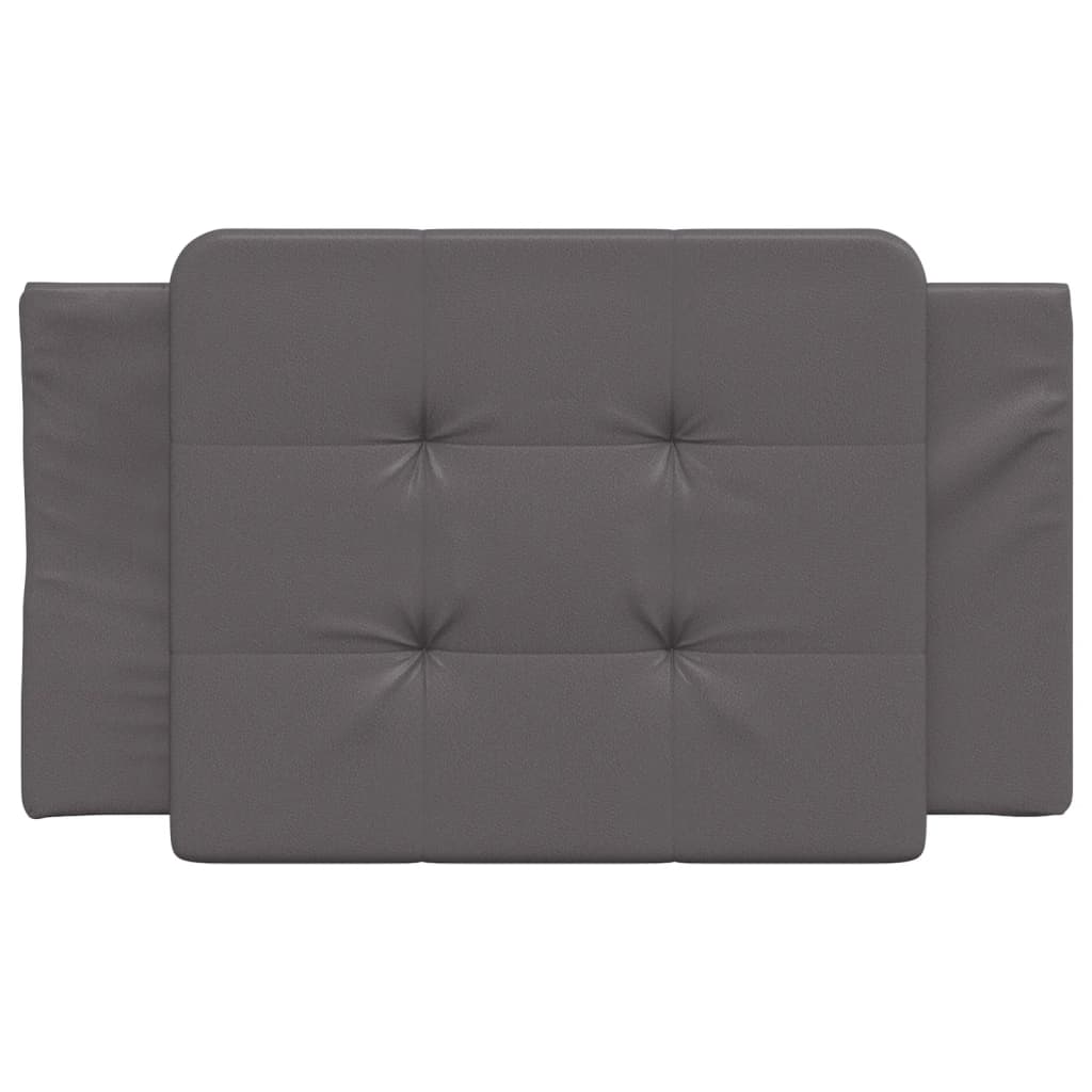 vidaXL Cabecero de cama acolchado cuero sintético gris 90 cm
