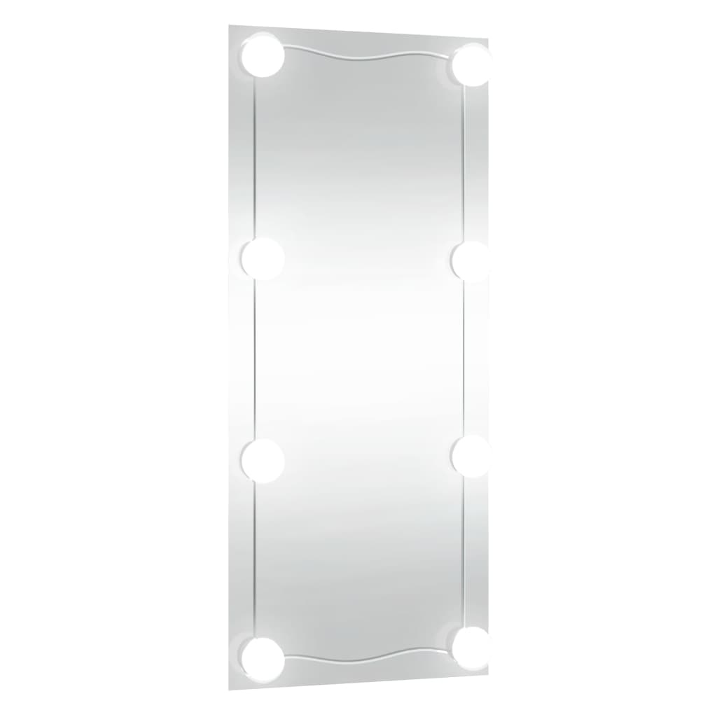 vidaXL Espejo de pared rectangular con luces LED vidrio 40x80 cm