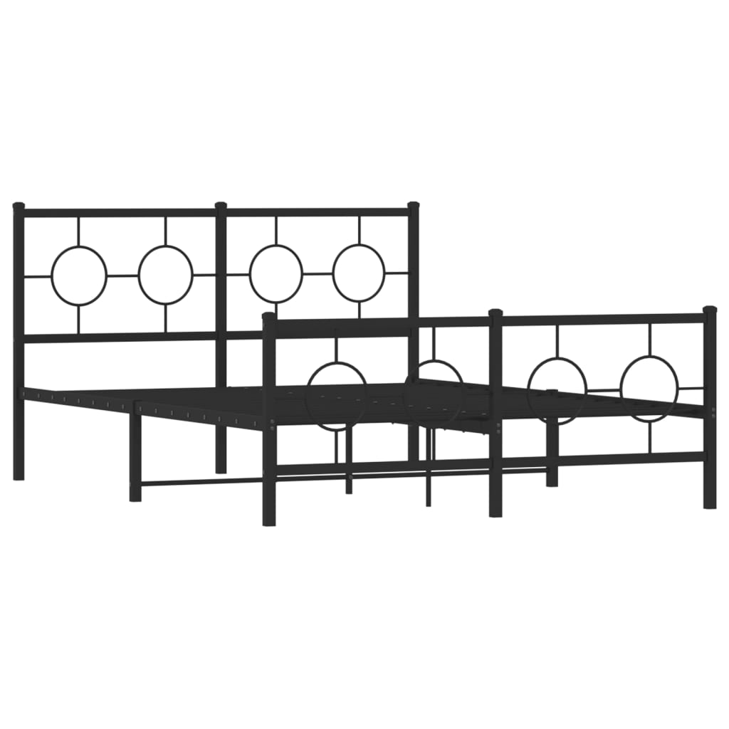 vidaXL Estructura cama sin colchón con estribo metal negro 140x200 cm