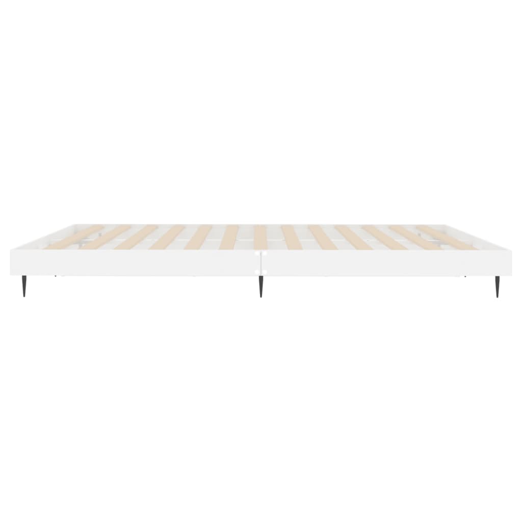 vidaXL Estructura de cama madera de ingeniería blanco brillo 120x200cm