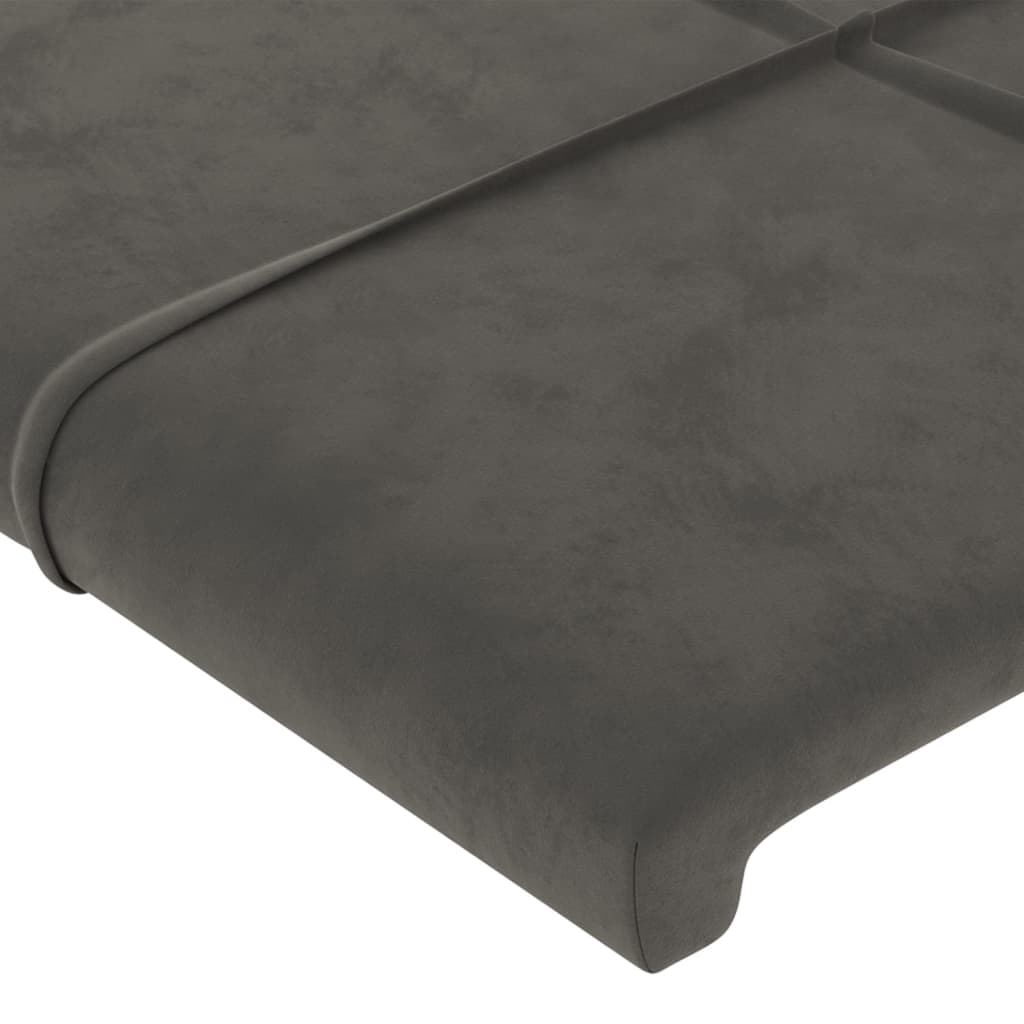 vidaXL Cabecero con orejas de terciopelo gris oscuro 203x23x118/128 cm