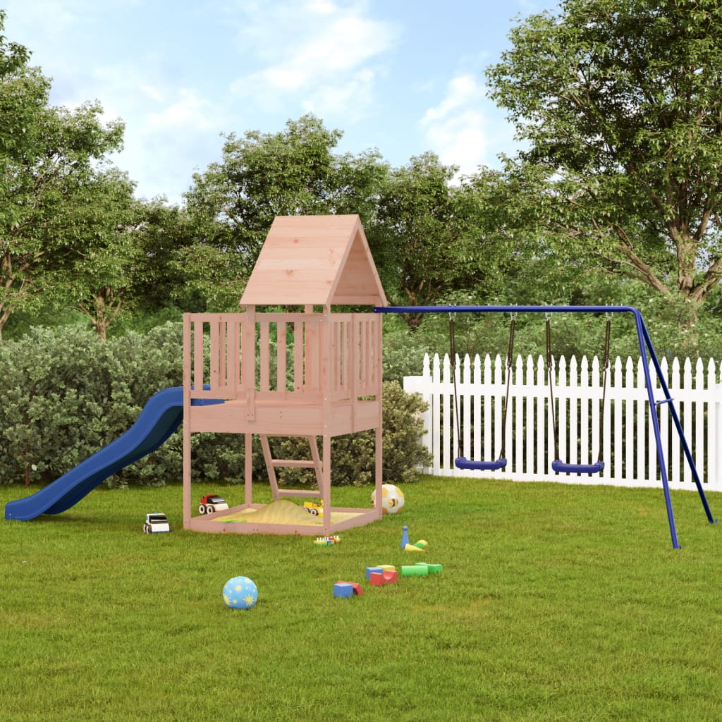 vidaXL Parque infantil de exterior madera maciza Douglas