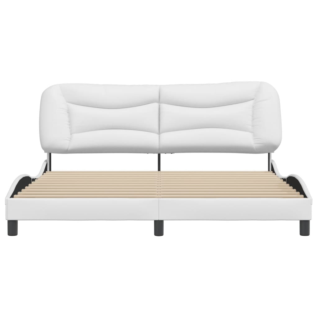 vidaXL Estructura de cama sin colchón cuero sintético blanco 180x200cm