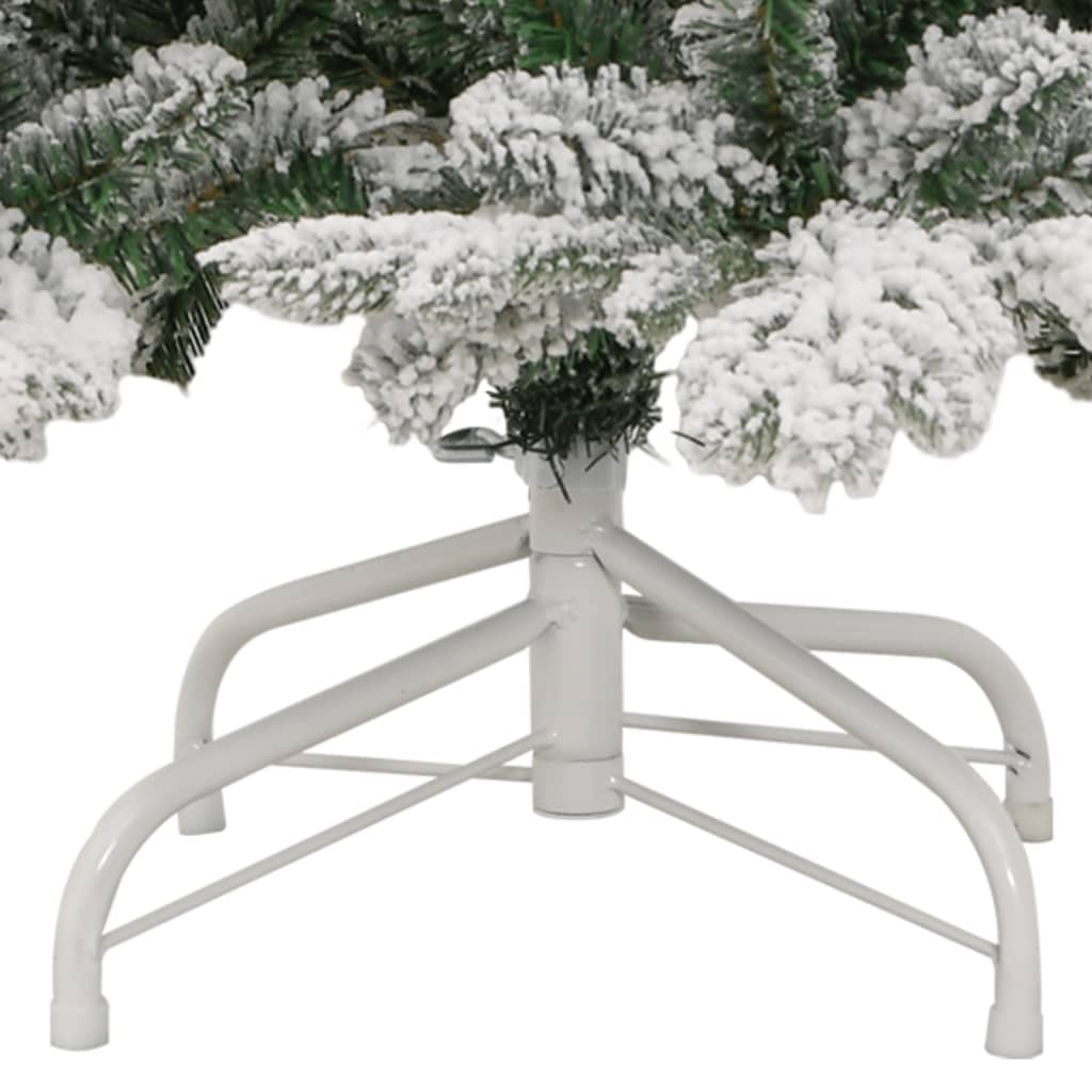 vidaXL Árbol de Navidad artificial con bisagras y nieve flocada 180 cm