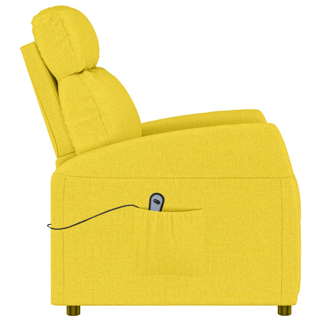 vidaXL Sillón elevable tela amarillo claro