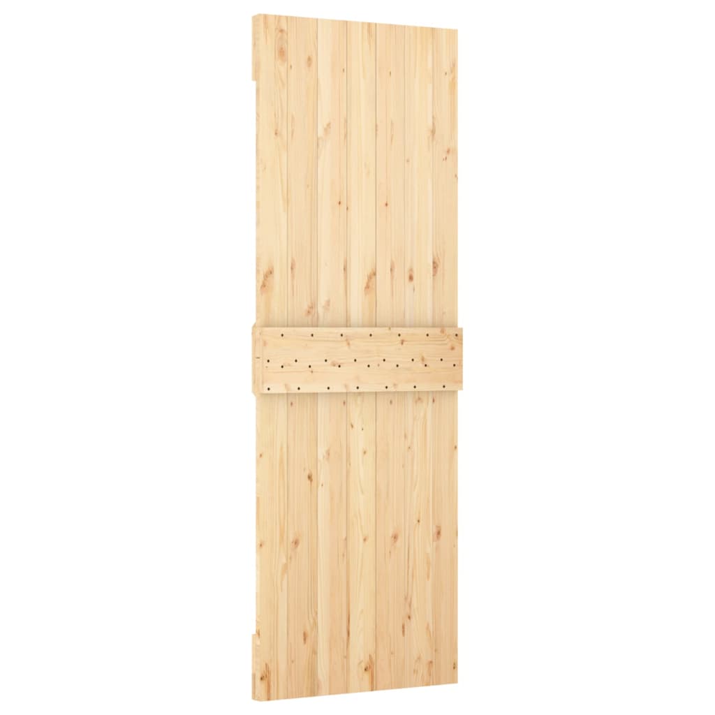 vidaXL Puerta corredera con herrajes madera maciza de pino 70x210 cm