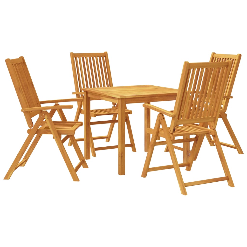 vidaXL Juego de comedor de jardín 5 piezas madera maciza de acacia