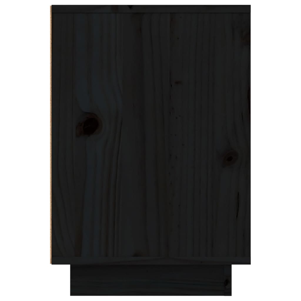 vidaXL Mesita de noche madera maciza de pino negro 50x34x50 cm