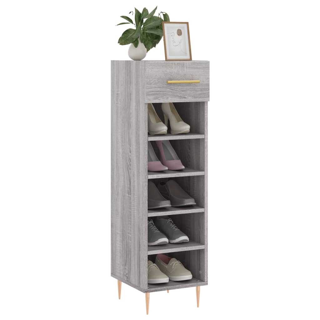 vidaXL Zapatero madera de ingeniería gris Sonoma 30x35x105 cm