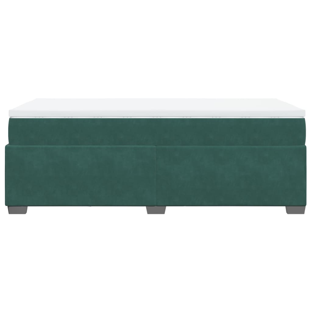 vidaXL Cama box spring con colchón terciopelo verde oscuro 90x190 cm