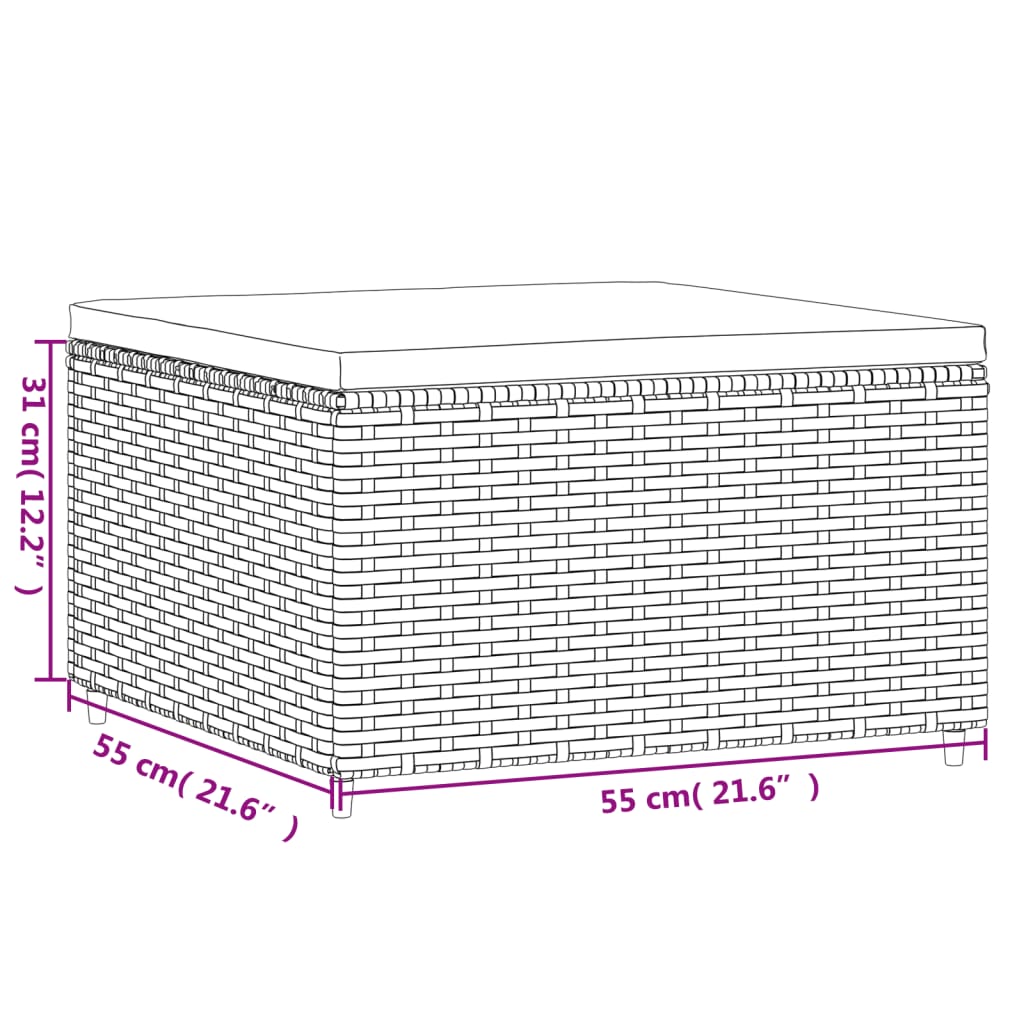 vidaXL Set muebles de jardín 5 piezas y cojines ratán sintético marrón