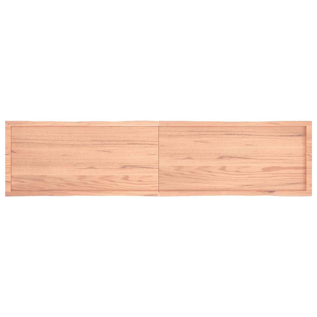 vidaXL Tablero mesa madera tratada borde natural marrón 220x50x(2-6)cm