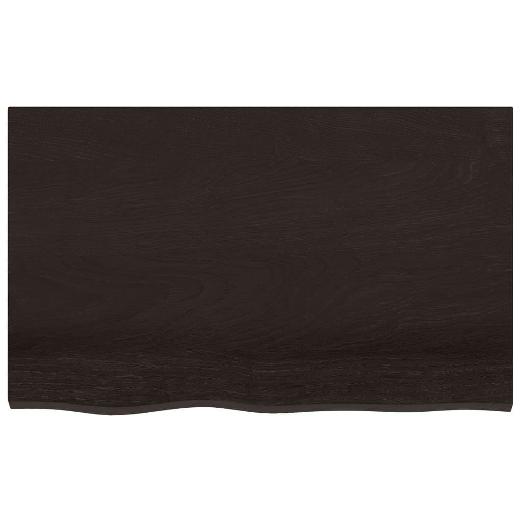 vidaXL Encimera baño madera maciza tratada marrón oscuro 80x50x(2-6)cm