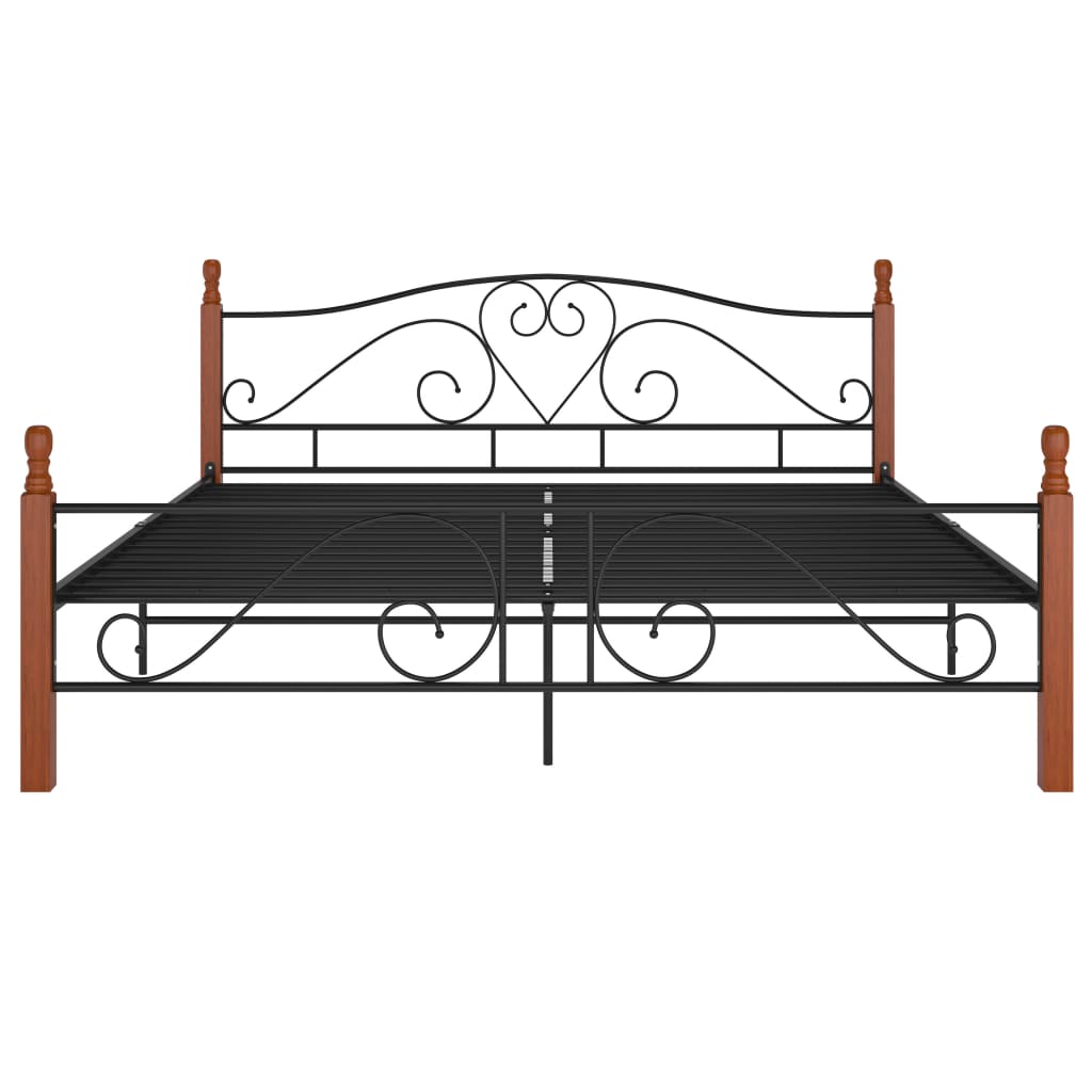 vidaXL Estructura de cama sin colchón metal negro 180x200 cm