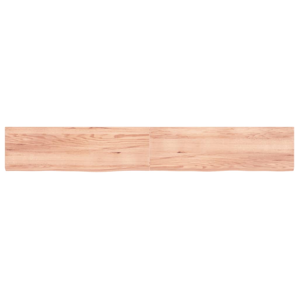 vidaXL Estante pared madera roble tratada marrón claro 200x30x(2-4) cm