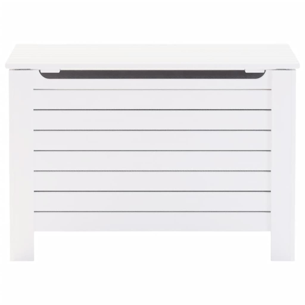 vidaXL Caja de almacenaje y tapa RANA madera maciza blanca 100x49x54cm