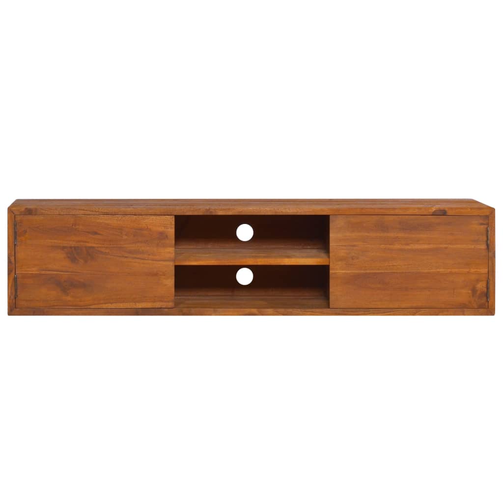 vidaXL Mueble de TV de pared madera maciza de teca 135x30x30 cm