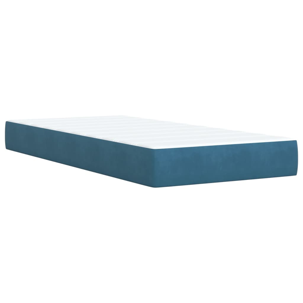 vidaXL Cama box spring con colchón terciopelo azul 90x190 cm