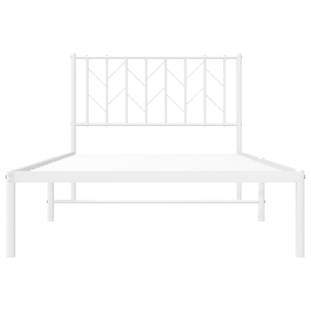 vidaXL Estructura cama sin colchón con cabecero metal blanco 100x200cm