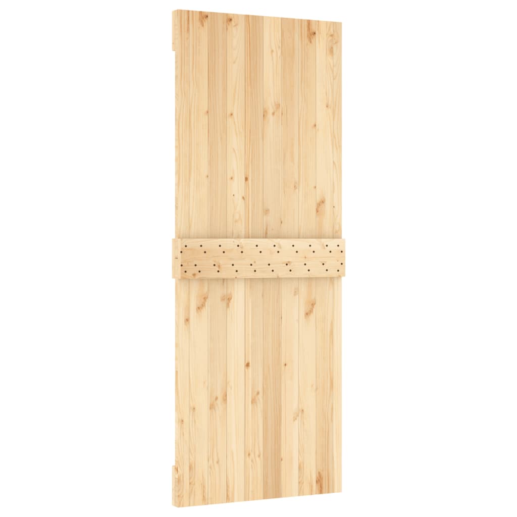 vidaXL Puerta corredera con herrajes madera maciza de pino 80x210 cm