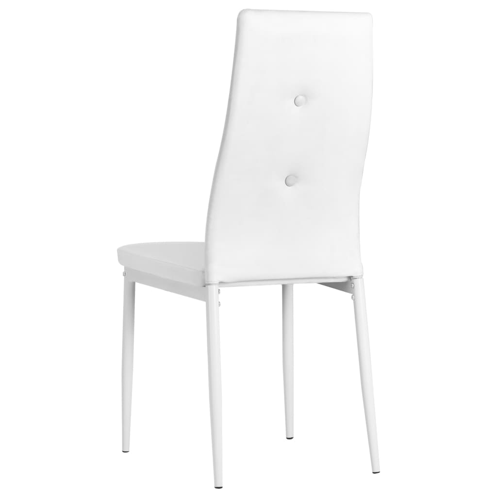 vidaXL Sillas de comedor 2 unidades cuero sintético blanco