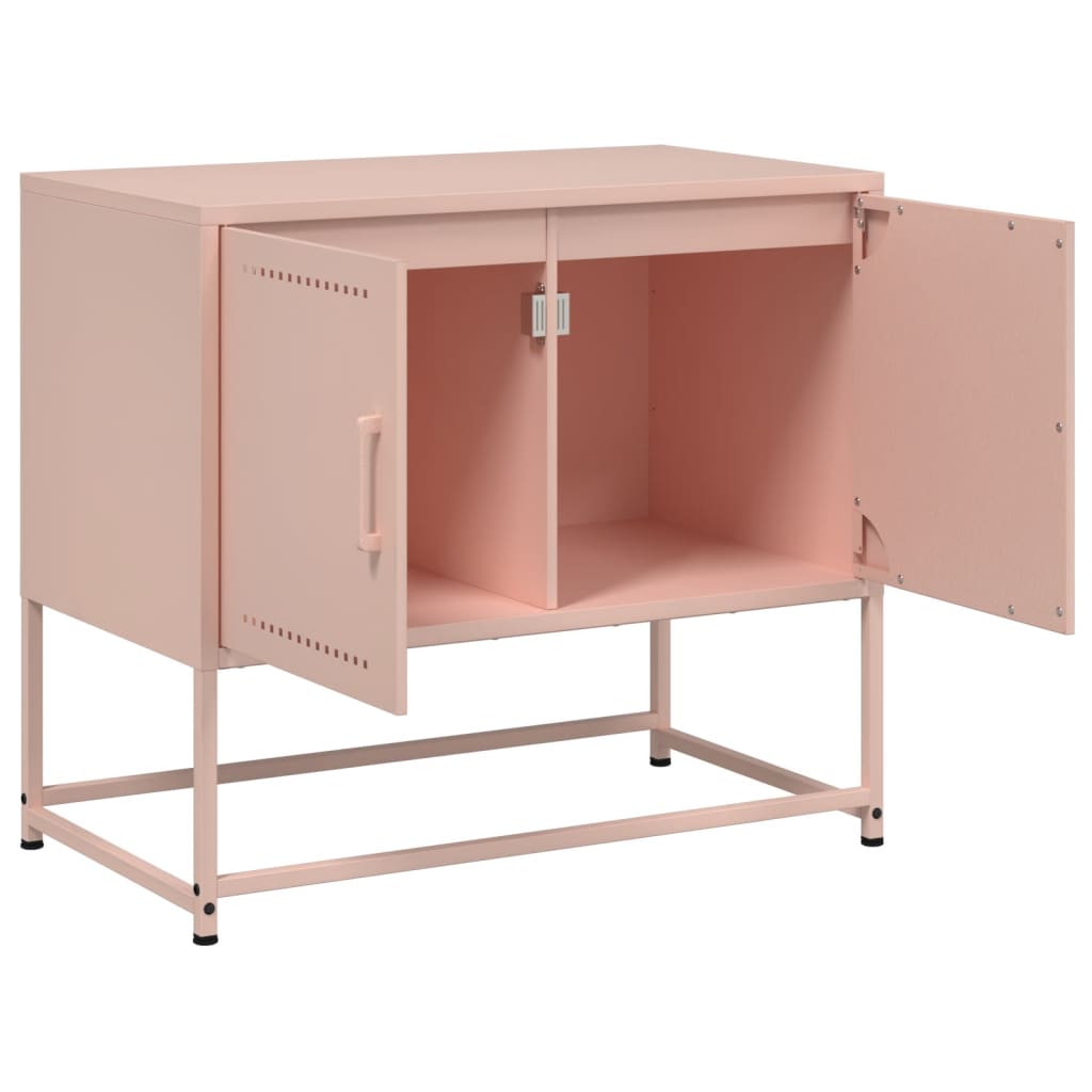 vidaXL Mueble para TV de acero rosa 68,5x39x60,5 cm