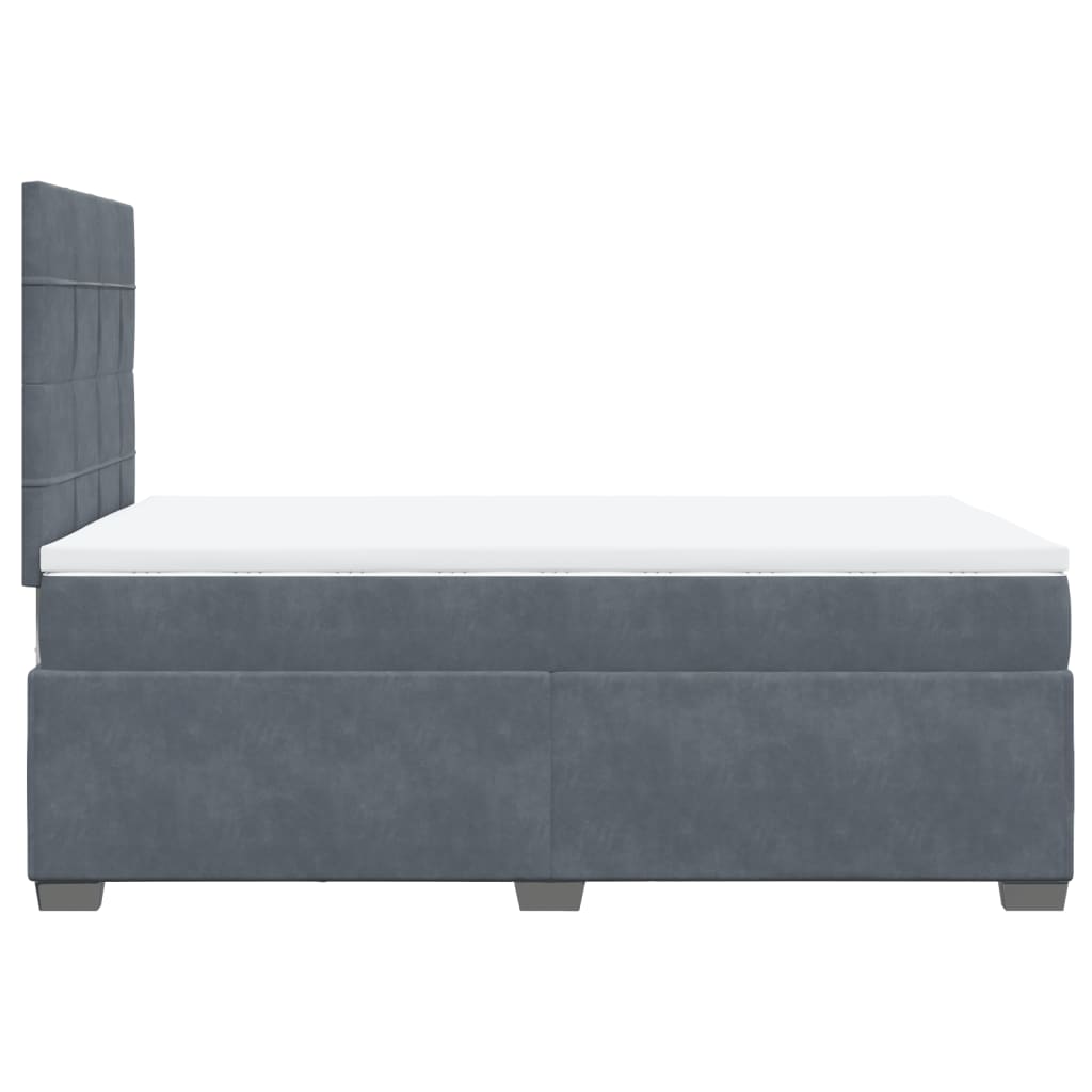 vidaXL Cama box spring con colchón terciopelo gris oscuro 120x200 cm