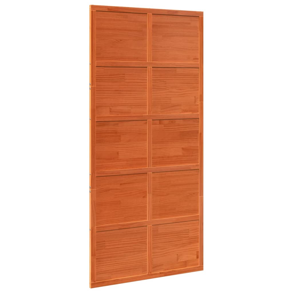 vidaXL Puerta de granero madera maciza pino marrón miel 100x208 cm