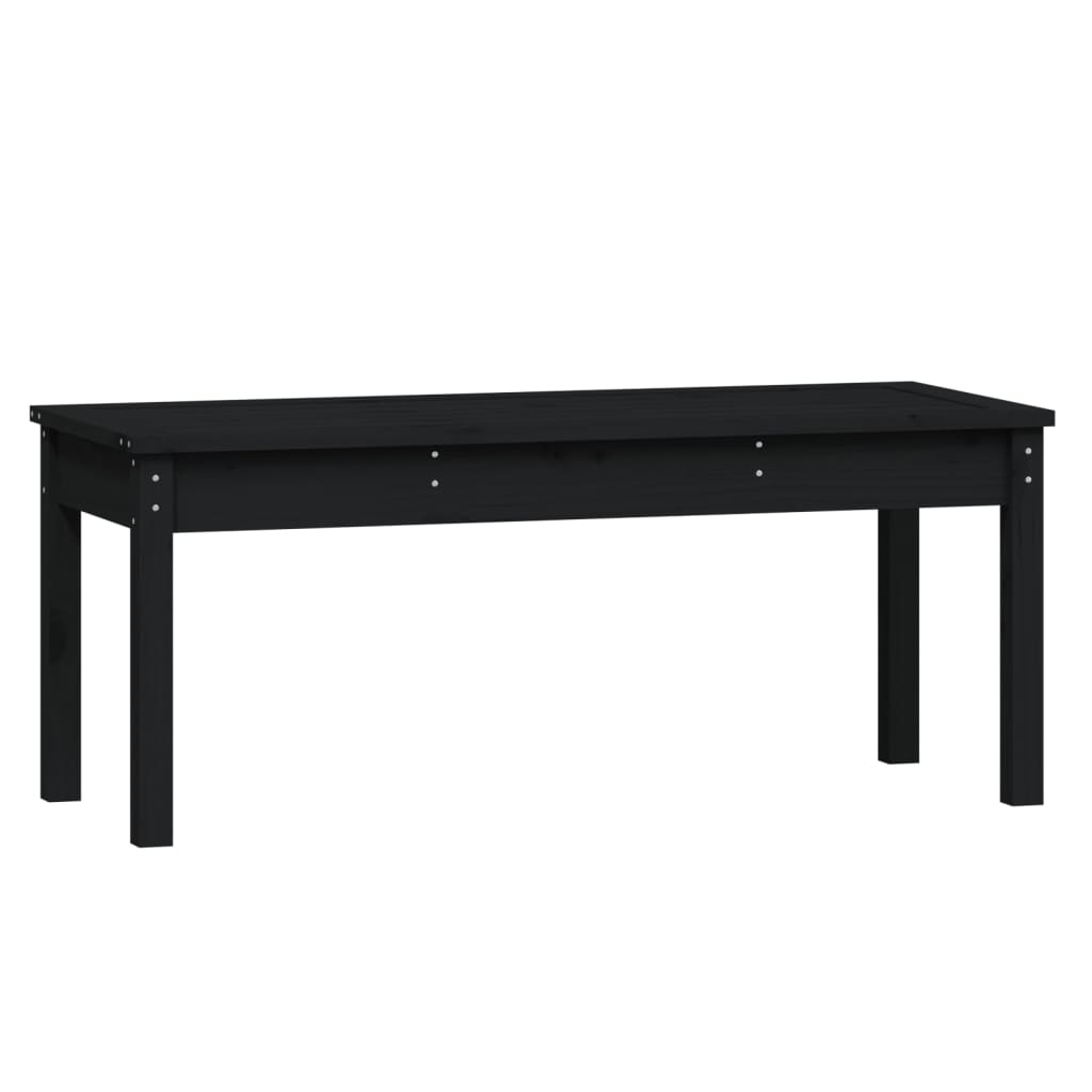 vidaXL Banco de jardín madera maciza pino negro 109x44x45 cm